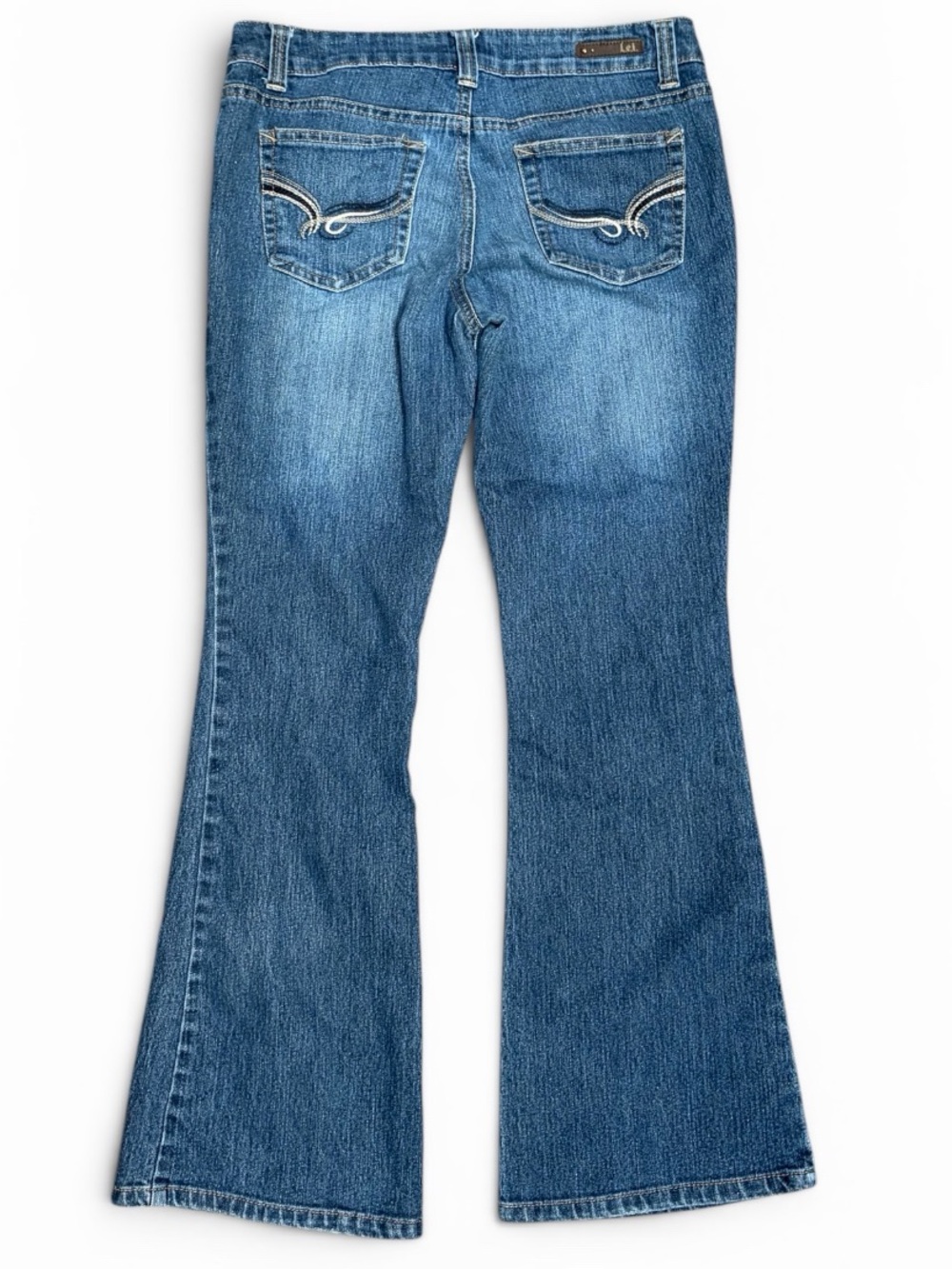 L.E.I Mid Wash Flare Jeans in Denim Blue - Picture 3 of 4
